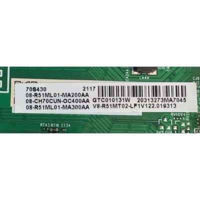 MAIN PARA TV TCL 4K·UHD·HDR ((ANDROID TV)) / NUMERO DE PARTE 08-CH70CUN-OC400AA / 40-R51ML1-MAA2HG / RT2851M / 08-R51ML01-MA300AA / 08-R51ML01-MA200AA / V8-R51MT02-LF1V122.019313 / PANEL LVU700NDML / DISPLAY CV700U2-T01 REV:02 / MODELO 70S430 - Imagen 2